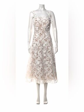 Marchesa Bridal White Lace Guipure Midi Skirt